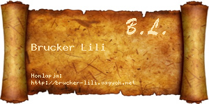 Brucker Lili névjegykártya
